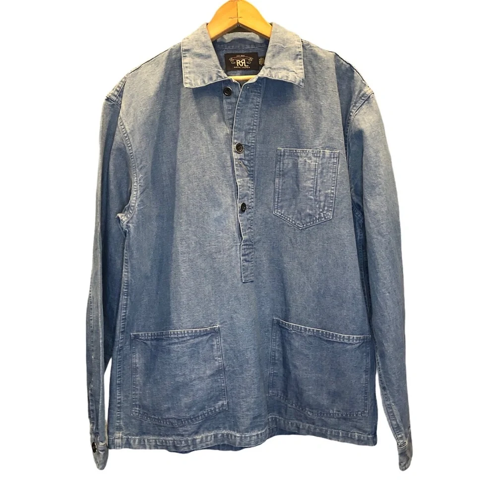 Ralph Lauren Double RRL Indigo Popover Workshirt M - Picture 11 of 13